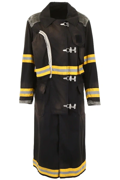 Calvin Klein 205w39nyc Fireman Coat In Black,yellow