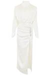 ALESSANDRA RICH HIGH NECK DRESS,182368DAB000004-WHITE