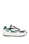 Fila Venom Low Leather, Suede And Canvas Sneakers In White,black,green