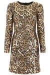 DOLCE & GABBANA LEOPARD PRINT SEQUINS DRESS,191450DAB000002-S0905