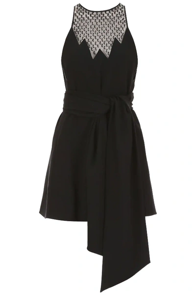 Saint Laurent Belted Mini Dress In Black