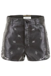 SAINT LAURENT EMBROIDERED LEATHER SHORTS,191395DSH000005-1081