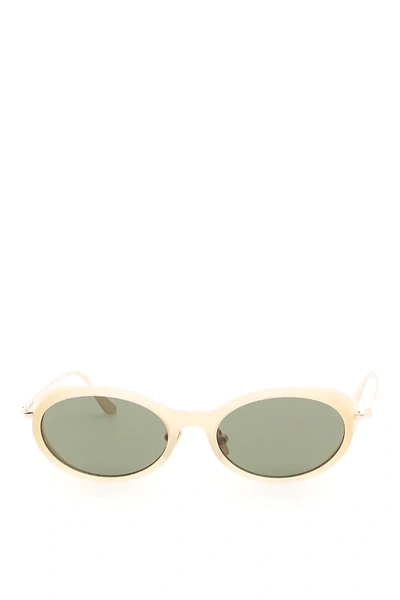 Self-portrait Ansley Sunglasses In Beige,gold,green