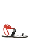Off-white Zip Tie Flat Capri In Black,red,white