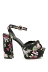 DOLCE & GABBANA FLORAL JACQUARD KEIRA SANDALS,191450NSD000008-8B015