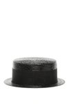 SAINT LAURENT SMALL BOATER HAT,191395APP000005-1000