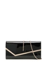 JIMMY CHOO PATENT ERICA CLUTCH,192516ABS000008-BLACK