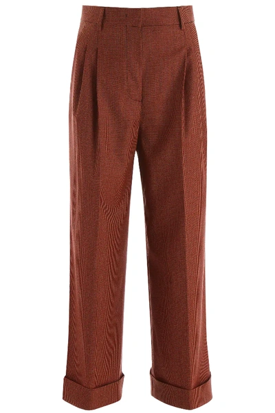 Fendi Palazzo Trousers In Orange,black