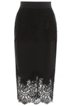 DOLCE & GABBANA MIDI SKIRT WITH LACE,192450DGN000003-N0000