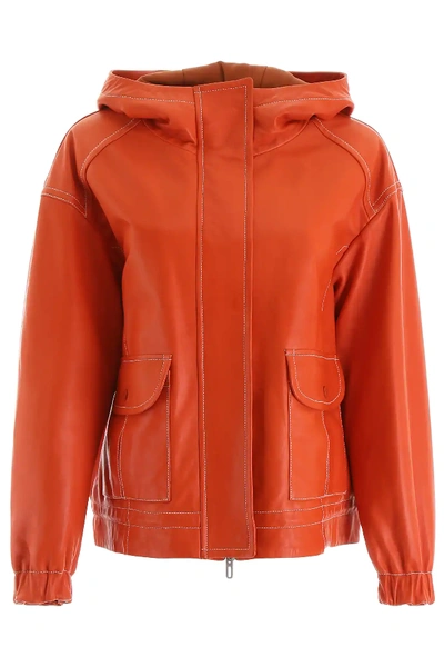 Drome Hooded Jacket In Fire Opal