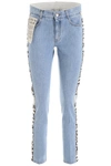 STELLA MCCARTNEY SKINNY JEANS WITH LOGO BANDS,192608DJE000005-4850