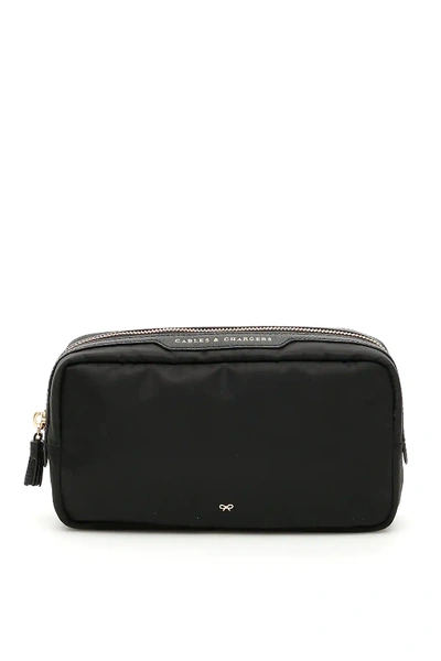 Anya Hindmarch Cables &amp; Chargers Pouch In Black