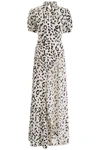 SELF-PORTRAIT LEOPARD PRINTED CREPE DRESS,192632DAB000001-CRBLK