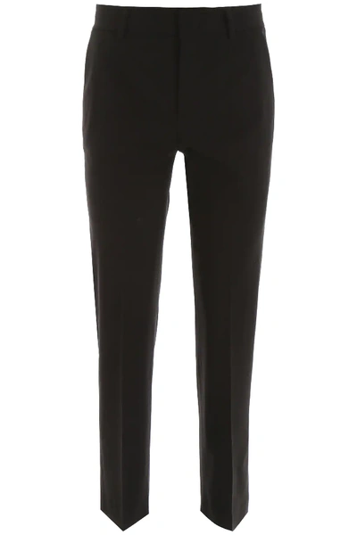 Red Valentino Wool Blend Cigarette Trousers In Black