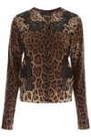 DOLCE & GABBANA ANIMALIER CARDIGAN WITH LACE,192450DMA000006-HY13M