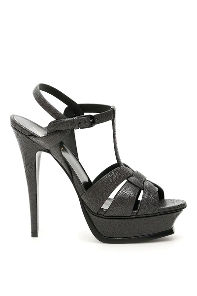 Saint Laurent Tribute 105 Sandals In Grey