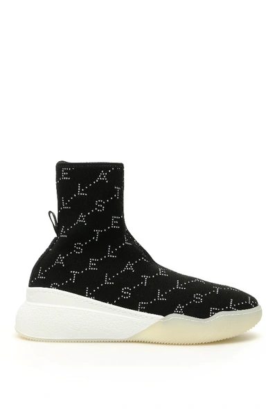 Stella Mccartney Loop Sock Sneakers In Black,white