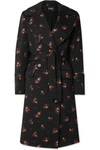 ANN DEMEULEMEESTER DOUBLE-BREASTED COTTON-BLEND JACQUARD COAT