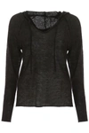 MES DEMOISELLES SHOSHANA KNIT HOODIE,192719DMA000001-BLACK