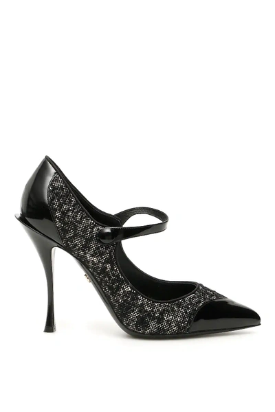 Dolce & Gabbana Mary Jane Pumps In Grey,black