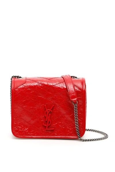 Saint Laurent Niki Mini Leather Cross-body Bag In Red