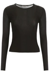 SAINT LAURENT RIBBED KNIT PULL,192395DMA000001-1000