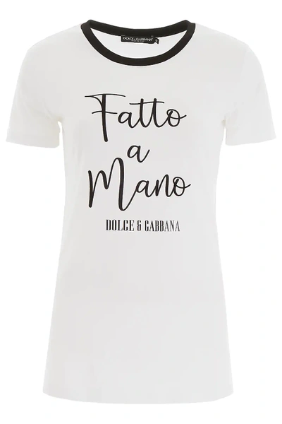 Dolce & Gabbana Printed T-shirt In White,black