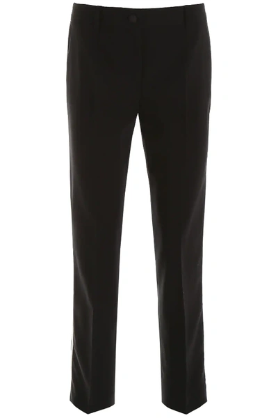 Dolce & Gabbana Tuxedo Trousers In Black,white