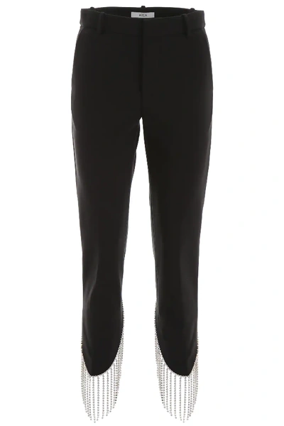 Area Crystal Fringes Trousers In Black