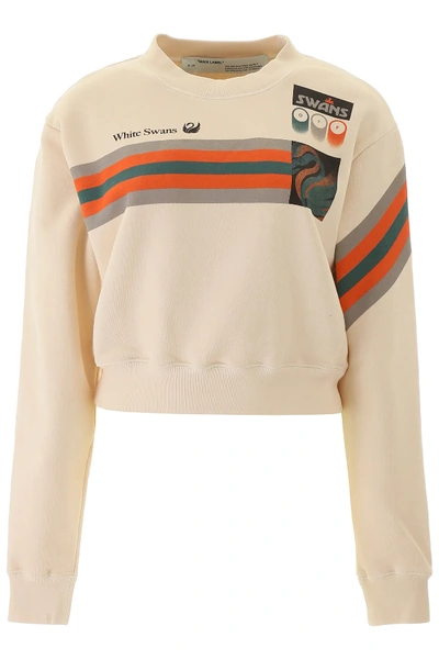 Off-white Printed Sweatshirt In Beige,orange,green