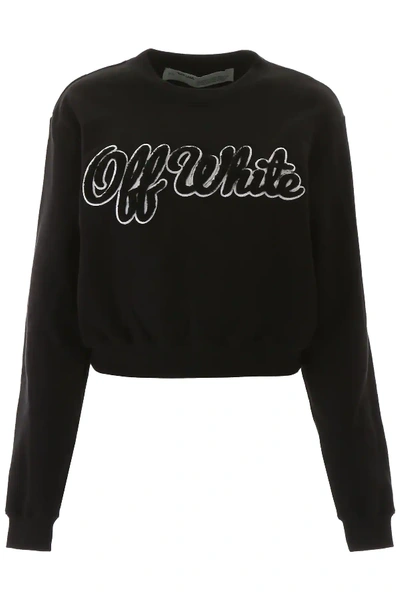 Off-white Sweatshirt With Shearling Logo In Black