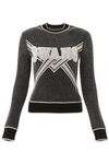Off-white Textured Knit Cropped Sweater In Grey,white