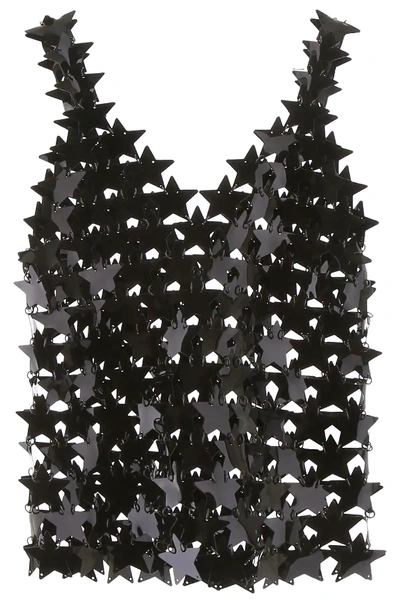 Paco Rabanne Maxi Star Sequins Top In Black