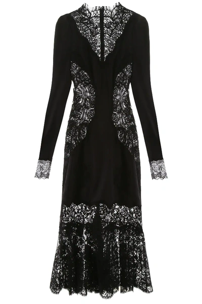Dolce & Gabbana Satin And Lace Dress In Black