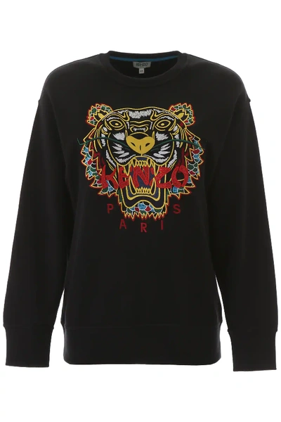 Kenzo Lurex Tiger Sweatshirt In Black