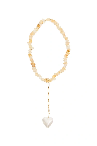 Timeless Pearly Quartz Necklace In White,beige,yellow
