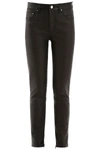 AMIRI PYTHON PRINT LEATHER TROUSERS,192876DJE000001-BLK