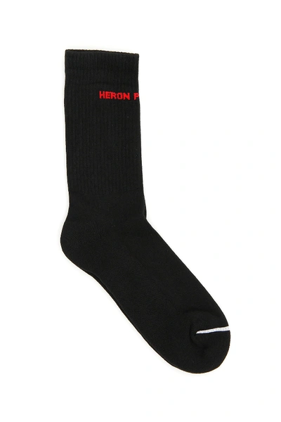 Heron Preston Logo Socks In Black,red