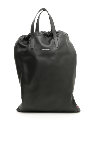 Alexander Mcqueen Leather Backpack In Black
