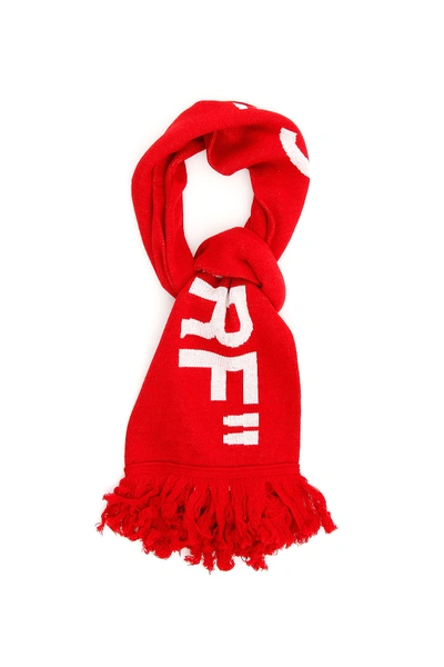 Off-white Jersey Scarf In Red,white