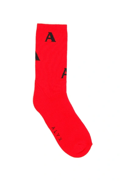 Alyx Triple A Socks In Red,black