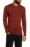 Allsaints Mode Slim Fit Merino Wool Sweater In Vista Red Marl