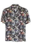 Represent Graphic-print Crepe Shirt In Black,white,green