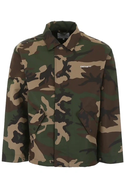 Carhartt Camouflage Logo Jacket In Green,black,beige