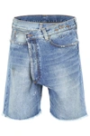 R13 CROSS-OVER DENIM SHORTS,191647UBE000001-779