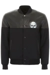 ALEXANDER MCQUEEN BOMBER JACKET WITH LEATHER DETAILS,191527UBO000003-1136