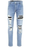 BALMAIN DESTROYED JEANS,191007UJE000004-6AA