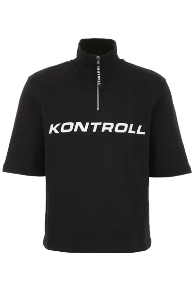 Kappa Half-zip Sweatshirt In Black,white