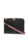 THOM BROWNE SMALL GRAIN LEATHER POUCH,192976FAV000003-001