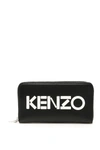 KENZO ZIP-AROUND LOGO WALLET,192416FPG000001-99